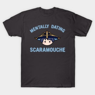 Mentally dating Genshin Impact Scaramouche wanderer chibi head text | Morcaworks T-Shirt